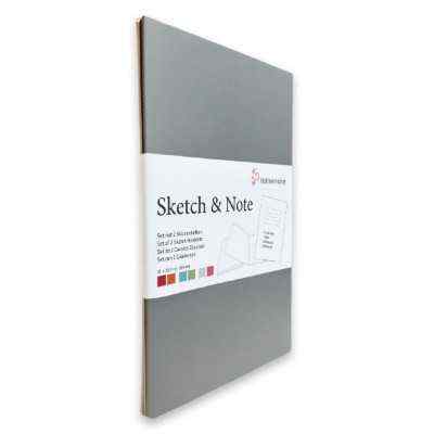 Sketch Note A4 Grey/Blue bundle blanco Natural Rugosidad Agradable de 125 gramos x20 hojas Hahnemühle