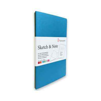 Sketch Note A5 Turquoise/Blue Bundle Blanco Natural Rugosidad Agradable de 125 gramos x20 hojas Hahnemühle