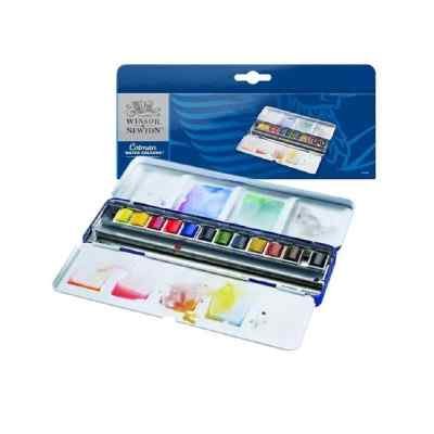 Set de Acuarelas Cotman en pan Blue Box x12 hp Winsor & Newton