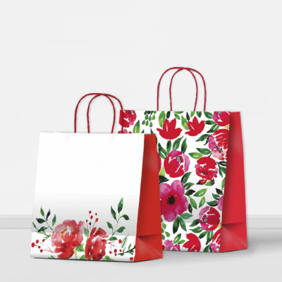 Bolsa regalo luna Flores acuareladas 32x10x30 cm Premium Pack