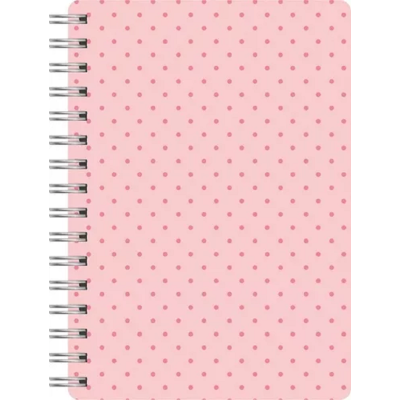 Cuaderno Espiralado A5 tapa plástica lunares x90 hojas rayadas Rideo