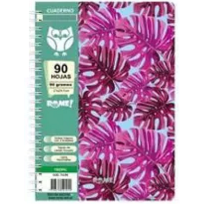 Cuaderno Espiralado A5 tapa plástica tropic x90 hojas rayadas Rideo