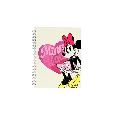 Cuaderno 16x21 cm con espiral tapa dura Minnie II x 80 hojas rayado Mooving