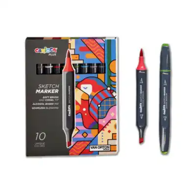 Marcador Sketch doble punta surtido en caja de 10 colores Carioca Plus
