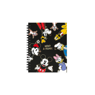 Cuaderno 16x21 cm con espiral tapa dura Mickey & Friends x 80 hojas rayado Mooving