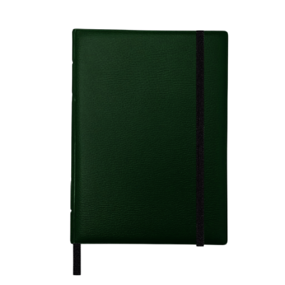 Cuaderno A5 con elástico Verde oscuro x100 hojas rayadas Platino