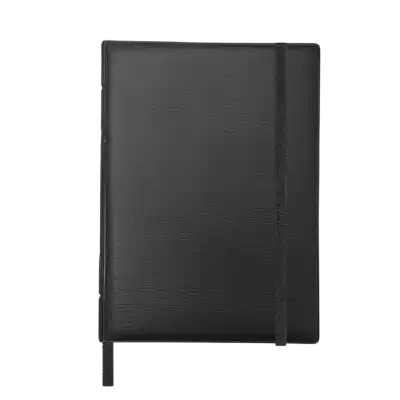 Cuaderno A5 con elástico Negro x100 hojas rayadas Platino
