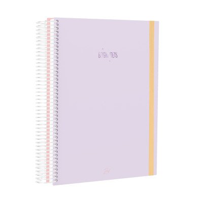Cuaderno 16x21cm c/espiral rayado tapa dura Premium Pastel rosa x96 hjs. FW