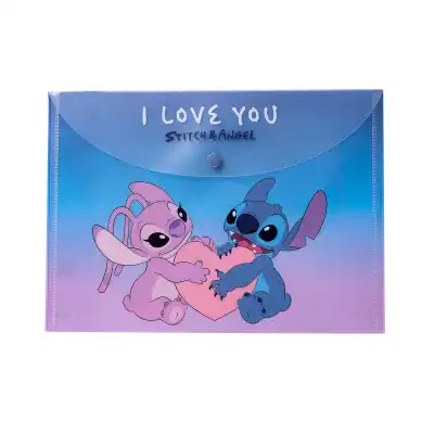 Sobre A4 plástico Stitch cierre con botón Mooving