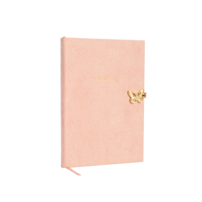Cuaderno 14x21 cms tapa dura "ROSA" x 80 hojas rayado  Butterfly FW