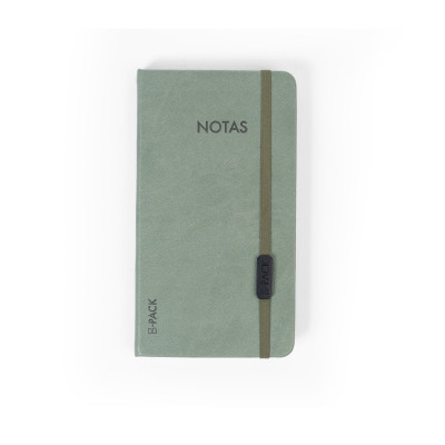 Cuaderno PU 10x17 cms tapa dura "VERDE" rayado x 80 hojas FW B-Pack