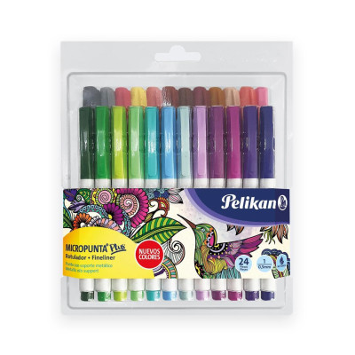 Set de Marcadores Micropunta Plus 0.5 mm x24 colores Pelikan