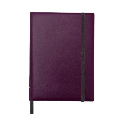 Cuaderno A5 con elástico Bordó x100 hojas lisas Platino