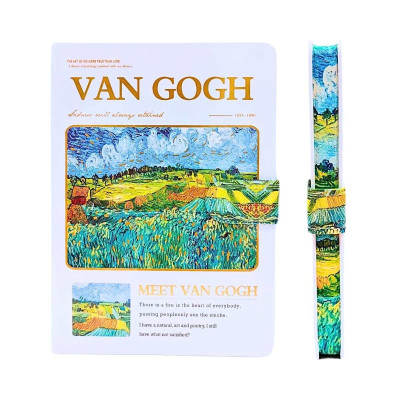 Libreta 14x9,5 cm  Van Gogh con cierre magnético Colours