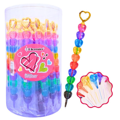Crayon con puntas intercambiables Corazones x 10 colores Colours