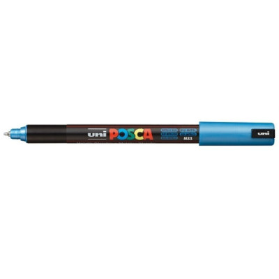 Marcador de Fibra 0.7 mm Posca Azul metálico PC-1MR punta tipo roller Uni