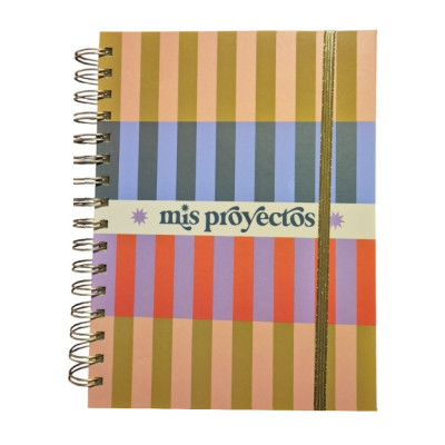 Cuaderno A5 con espiral Creativa tapas duras y elástico x80 hojas Ibicraft