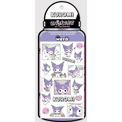 Stickers para botellas Kuromi Wero