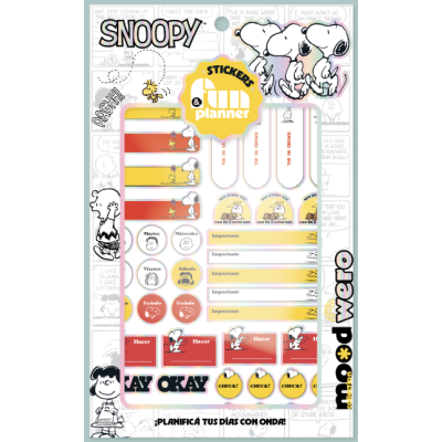 Stickers Fun y Planner Snoopy x24 unidades Wero