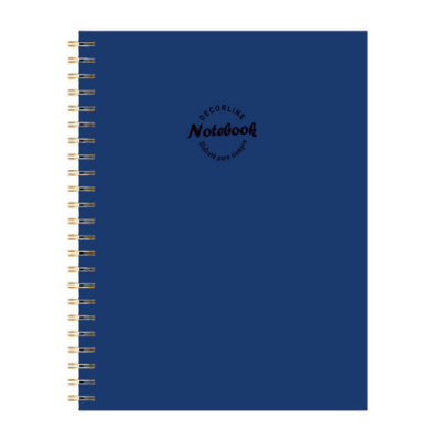 Cuaderno 18x25 cm con espiral azul cuadriculado tapas semi rígidas Do Decorline