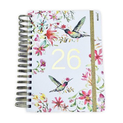 Agenda Diaria 16,5x22 cm Floral con espiral Mooving