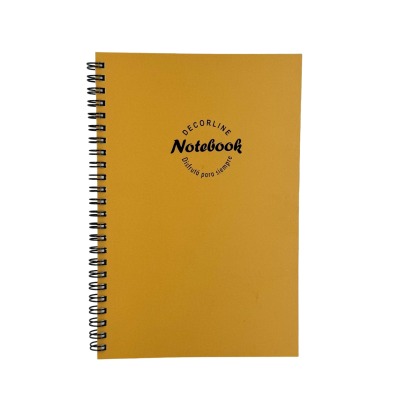 Cuaderno 14x21 cm tapa semi rígida ocre rayado con espiral Do Decorline