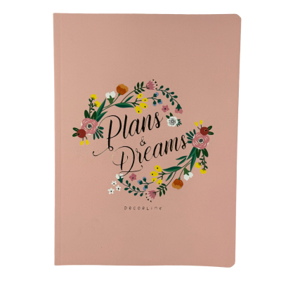 Cuaderno 18x25 cm plans & dreams rosa pastel liso acaballado Do Decorline