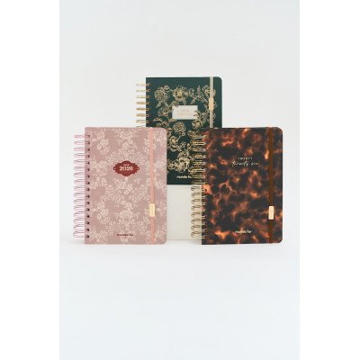 Agenda 15x21 cm semanal Boho con espiral FW