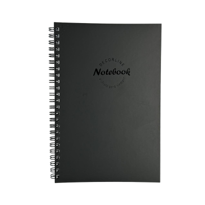 Cuaderno con espiral A4 tapa semi dura negro cuadriculado Do Decorline