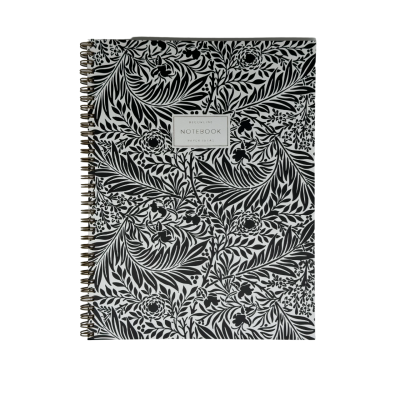 Cuaderno con espiral A4 tapa semi dura flores negras rayado Do Decorline