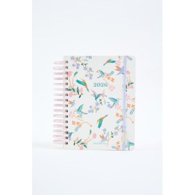 Agenda 16x22 cm diaria Belle COLIBRÍ con espiral FW