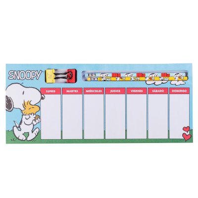 Planner semanal Snoopy con accesorios Mooving