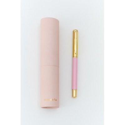 Bolígrafo tinta azul Pink & Gold con tapa y estuche Minimal FW