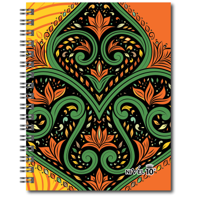 Agenda N°8 semanal con espiral y elástico Mandalas Nivel 10