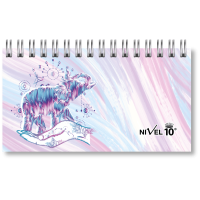 Agenda Power bolsillo con espiral y elástico Elefantes Nivel 10