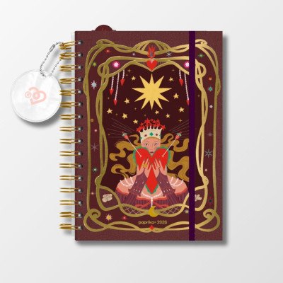 Agenda semanal 15x21 cm Astrolove Rubí con espiral Paprika