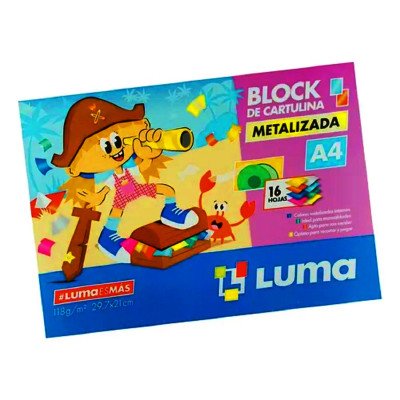 Block A4 de cartulina metalizada x16 hojas Luma