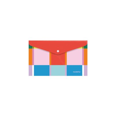 Sobre cheque Plaid pop con broche Colorblock FW