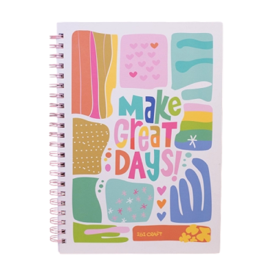 Cuaderno A4 espiralado tapas duras Make great days x96 hojas rayadas Ibicraft
