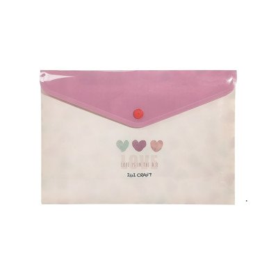 Sobre A4 plástico Hearts con botón Ibicraft