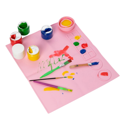 Base de silicona para artes con mezclador y vaso Rosa Olami