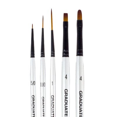 Set de pinceles mango corto Graduate x5 unidades para Detalles  sintético Daler Rowney