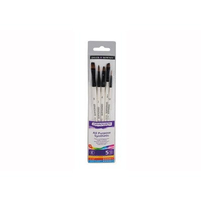 Set de pinceles mango corto Graduate x5 unidades Plano y Plano Medio sintético Daler Rowney