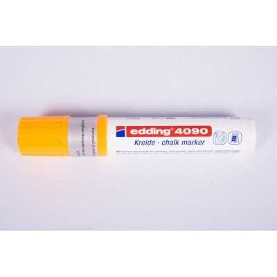 Marcador Tiza Liquida. Punta Biselada. Trazo Extra Grueso Naranja Neón (66) Edding