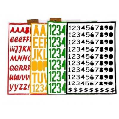 Vinilos adhesivos numeros y letras.