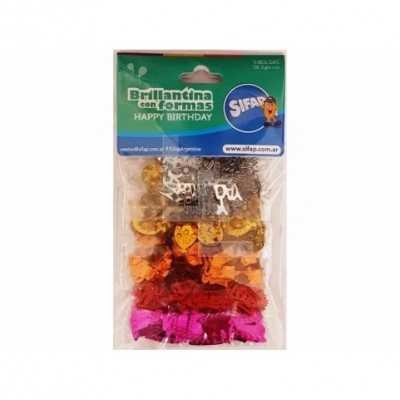 Brillantina con formas happy birthday SIFAP