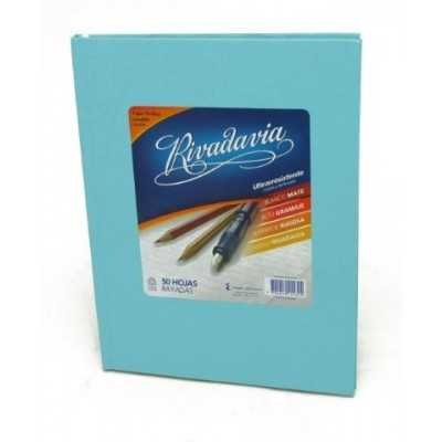 Cuaderno tapa de cartón x 50 hojas rayado celeste Rivadavia