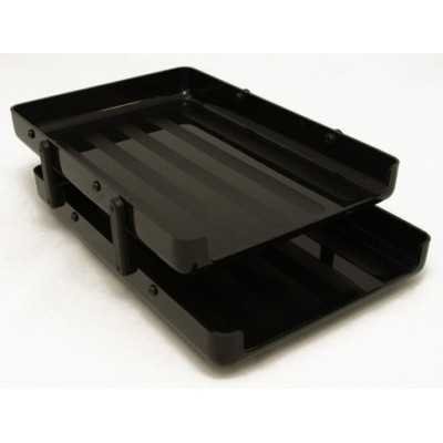 Bandeja oficio de 2 pisos con bisagra Negro Pizzini