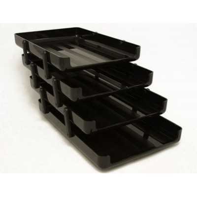 Bandeja oficio de 4 pisos con bisagra Negro Pizzini