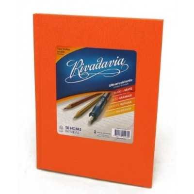 Cuaderno tapa de cartón x 50 hojas rayado naranja Rivadavia